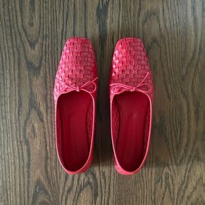 Freda Salvador Jada Red Woven Flats